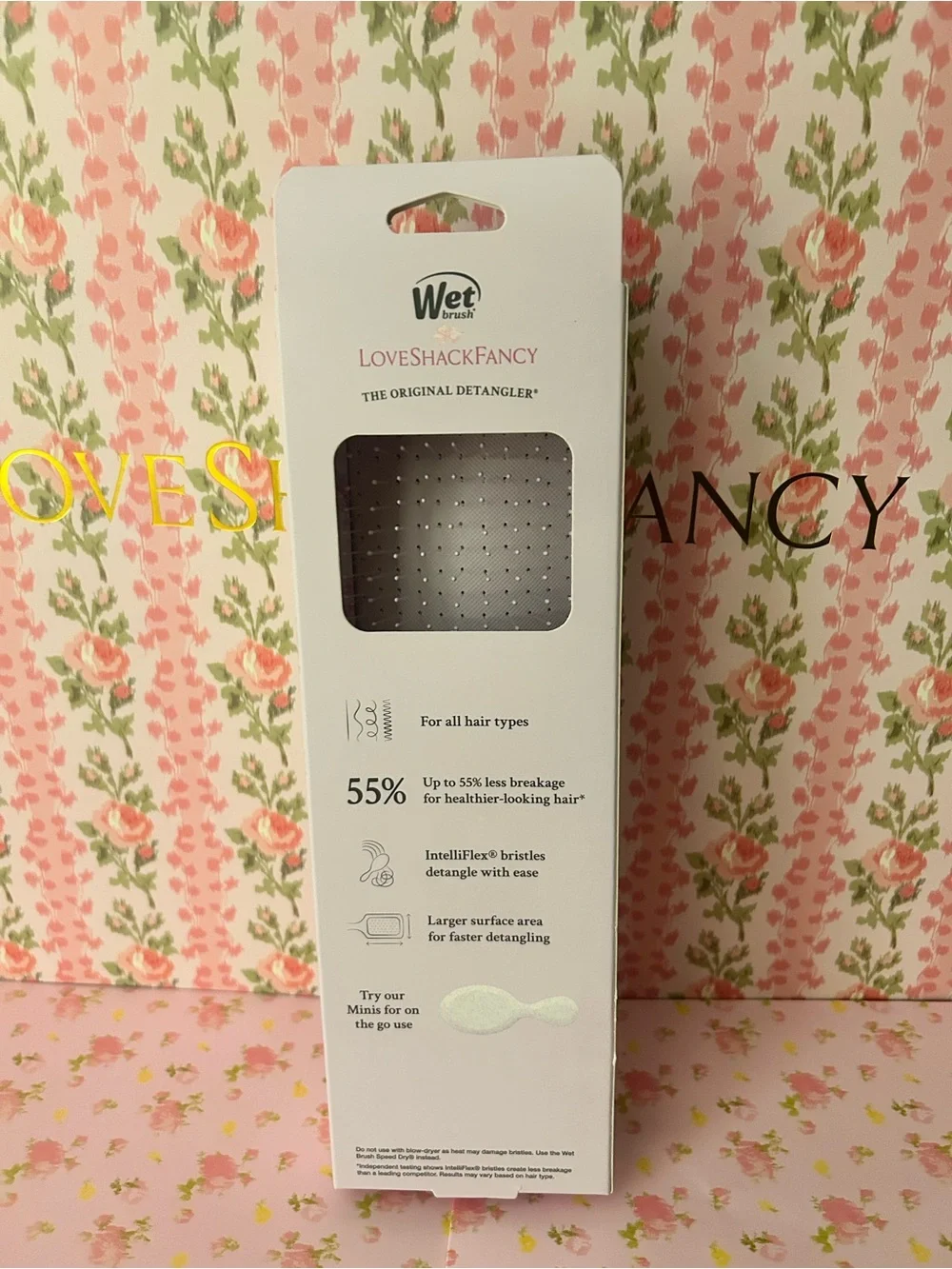LoveShackFancy Lavender Floral Paddle Detangler